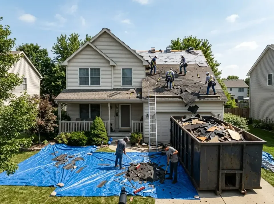 roof-replacement-debris-remova-004 — frequently asked questions, Cheapest Dumpster Rentals in Oak Point, TX